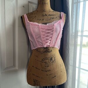 Pink Lace Corset Top